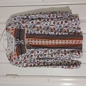 Vintage X America Floral Top With Straps & Embroidered Detail